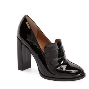 Calvin Klein Kathryn Black Patent Leather shoe, size 8.5, Heel 3.5